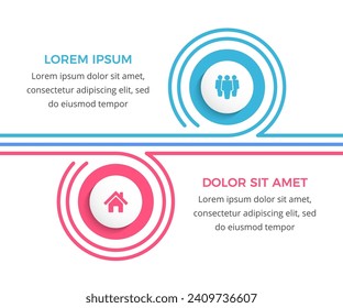 Infographic template with 2 options with place for your icons and text, vector eps10 illustration