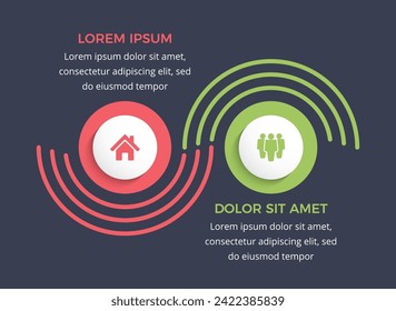 Infographic template with 2 options with place for your icons and text, vector eps10 illustration