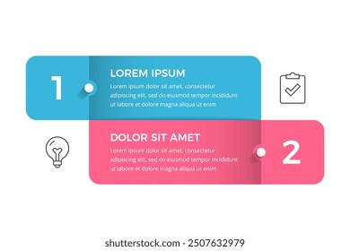 Infographic template with 2 options with place for your icons and text, vector eps10 illustration