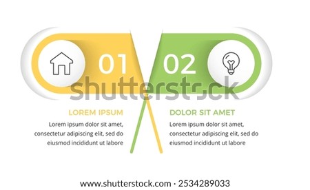 Infographic template with 2 options with place for your icons and text, vector eps10 illustration