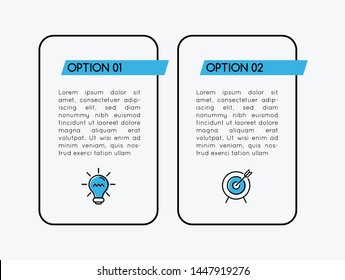 Infographic template with 2 options. Vector