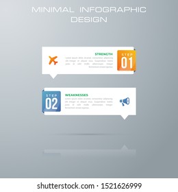 Infographic template with 2 options, workflow, process chart,Timeline infographics design vector can be used for workflow layout, diagram, annual report, web design, steps or processes. - Vector