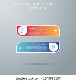 Infographic template with 2 options, workflow, process chart,Timeline infographics design vector can be used for workflow layout, diagram, annual report, web design, steps or processes. - Vector