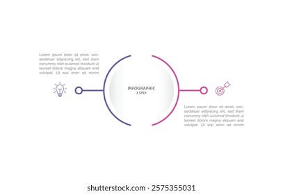Infographic template 2 step or option vector desain for business and presentation 