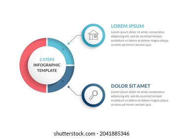 Infographic template with 2 steps or options, workflow, process chart, vector eps10 illustration