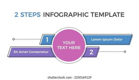 Infographic template with 2 steps or options, vector eps10 illustration