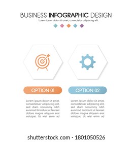 Infographic template with 2 steps. Simple diagram. Vector