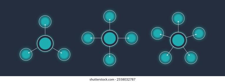 Infographic template 3, 4 and 5 options