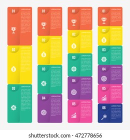 infographic template with 3, 4, 5, 6 steps