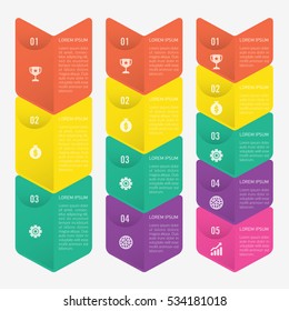infographic template with 3, 4, 5 steps