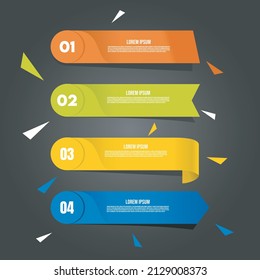 Infographic template with 3 choice arrow ribbon banner for presentation, advertisement, layout, annual report, web design.