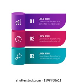 Infographic template with 3 options for business presentation 