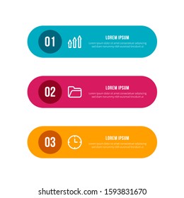 Infographic template with 3 options. Can be used for workflow layout, report and business presentation 