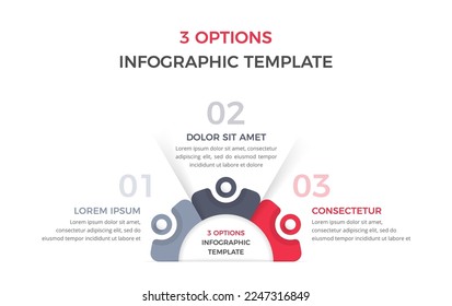 Infographic template with 3 options with numbers and place for your text, vector eps10 illustration