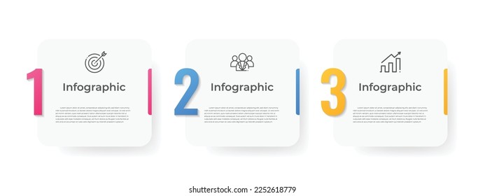infographic template with 3 options or step