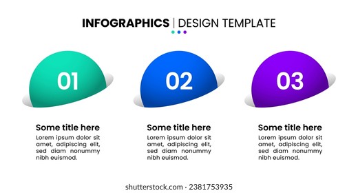 Infographic template with 3 options or steps. Circles. Can be used for workflow layout, diagram, banner, webdesign. Vector illustration
