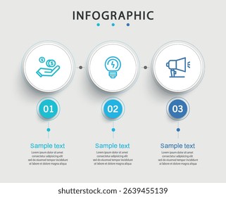 Infographic template with 3 options or steps