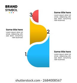Modelo infográfico com 3 opções ou etapas. Morro abstrato. Pode ser usado para layout de fluxo de trabalho, diagrama, banner, webdesign. Ilustração vetorial