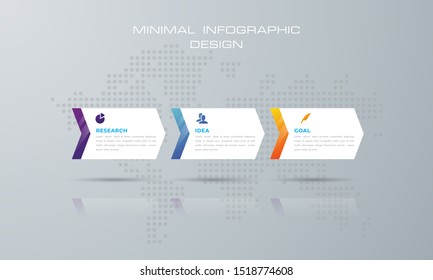 Infographic template with 3 options, workflow, process chart,Timeline infographics design vector can be used for workflow layout, diagram, annual report, web design, steps or processes. - Vector