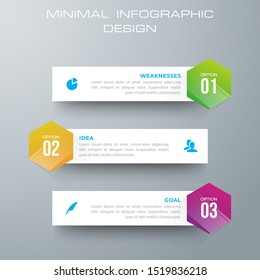 Infographic template with 3 options, workflow, process chart,Timeline infographics design vector can be used for workflow layout, diagram, annual report, web design, steps or processes. - Vector