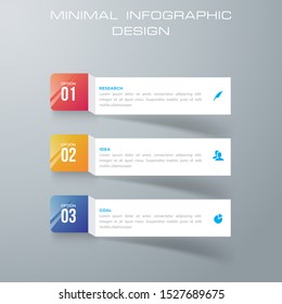 Infographic template with 3 options, workflow, process chart,Timeline infographics design vector can be used for workflow layout, diagram, annual report, web design, steps or processes. - Vector