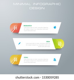 Infographic template with 3 options, workflow, process chart,Timeline infographics design vector can be used for workflow layout, diagram, annual report, web design, steps or processes. - Vector