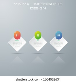 Infographic template with 3 options, workflow, process chart,Timeline infographics design vector can be used for workflow layout, diagram, annual report, web design, steps or processes. - Vector
