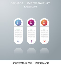 Infographic template with 3 options, workflow, process chart,Timeline infographics design vector can be used for workflow layout, diagram, annual report, web design, steps or processes. - Vector
