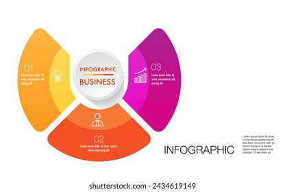 Infographic template 3 step analysis for marketing can apply diagram framework vision	