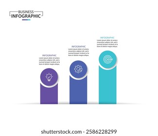 infographic template 3 step for business direction, marketing strategy, diagram, data, growth	