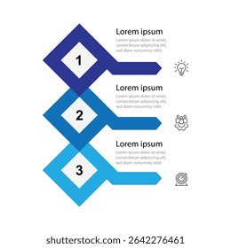Processus de template infographique en 3 étapes. L'élément d'Image vectorielle avec des colonnes et des icônes peut être utilisé pour la mise en page de workflow, les informations commerciales, la présentation et la création graphique de web 