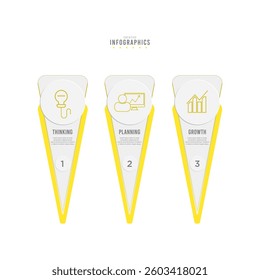 Infographic template 3 step timeline isolated background, Glass morphic flat simple design. presentation graph. Business workflow layouts creator 3 options, Presentations vector illustration.