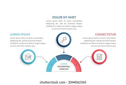 Infographic template with 3 steps or options, vector eps10 illustration