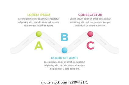Infographic template with 3 steps or options with place for your text, vector eps10 illustration