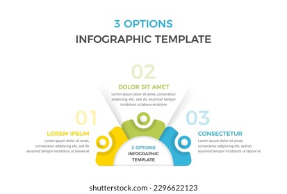 Infographic template with 3 steps or options with numbers and place for your text, workflow, process chart, vector eps10 illustration