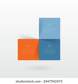 Infographic template with 3 steps, options, parts or processes.