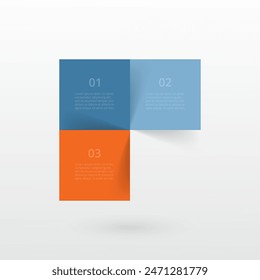 Infographic template with 3 steps, options, parts or processes.