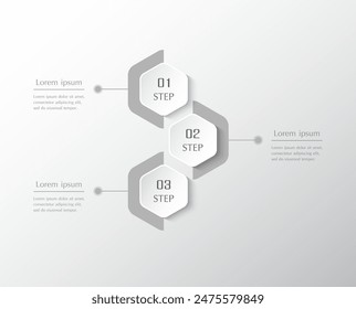 Plantilla infográfica con 3 pasos, opciones, piezas o procesos. Presentación de nanotecnología, procesos empresariales o trabajo en equipo.