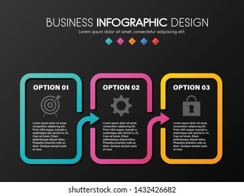 Infographic template with 3 steps. Vector