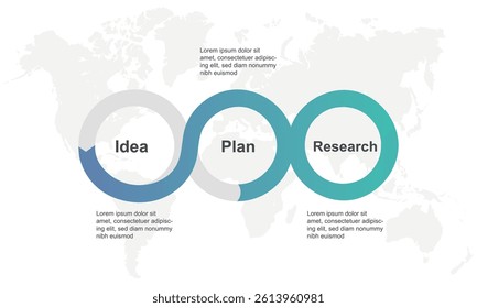 Infographic Template 3-Step Business Timeline.
