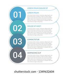 Infographic template with 4 circles with numbers, 4 steps infographics, workflow, process chart, vector eps10 illustration