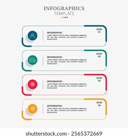 infographic template with 4 elements. One from a set of vector illustrations. Can be used for workflow layout, diagram, business step options, banner, web design.