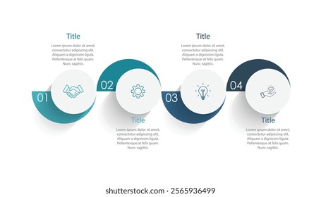 Infographic template 4 option, process or step for business.	