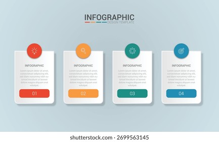 Infografía Plantilla 4 opción de proceso o paso para el negocio