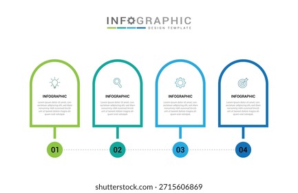 Infografía Plantilla 4 opción de proceso o paso para el negocio