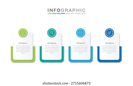 Infografía Plantilla 4 opción de proceso o paso para el negocio
