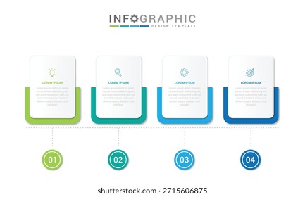 Infografía Plantilla 4 opción de proceso o paso para el negocio
