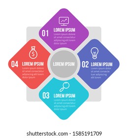 Infographic template with 4 options. Can be used for workflow layout, report and business presentation