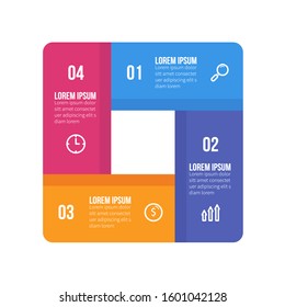Infographic template with 4 options. Can be used for workflow layout, report and business presentation