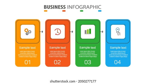 Infographic template with 4 options. Can be used for workflow layout, diagram, annual report, web design, steps or processes 